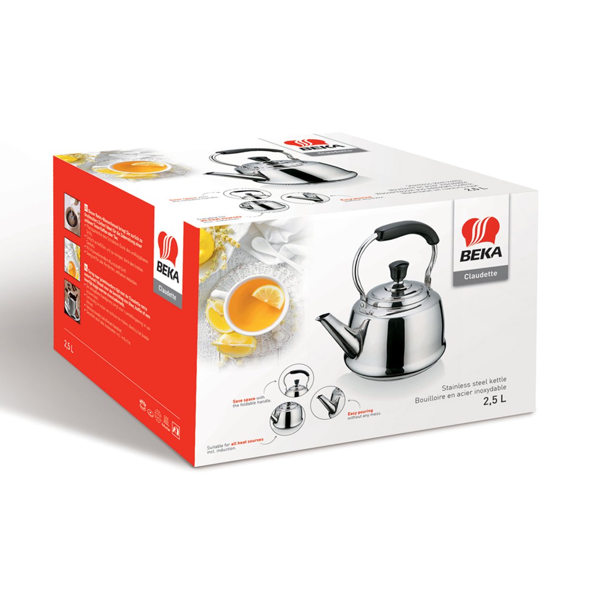 Bouilloire Claudette 2,5 l en inox argent / métallique, BEKA