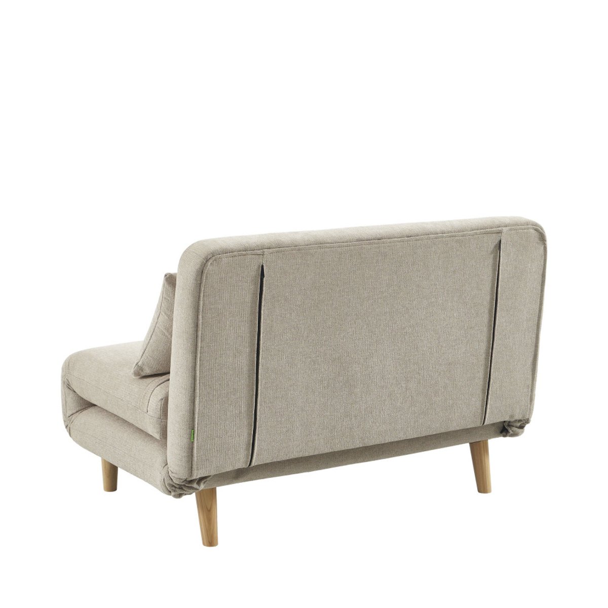 Canapé convertible 2 places en tissu pieds bois clair- NELLA beige, DRAWER