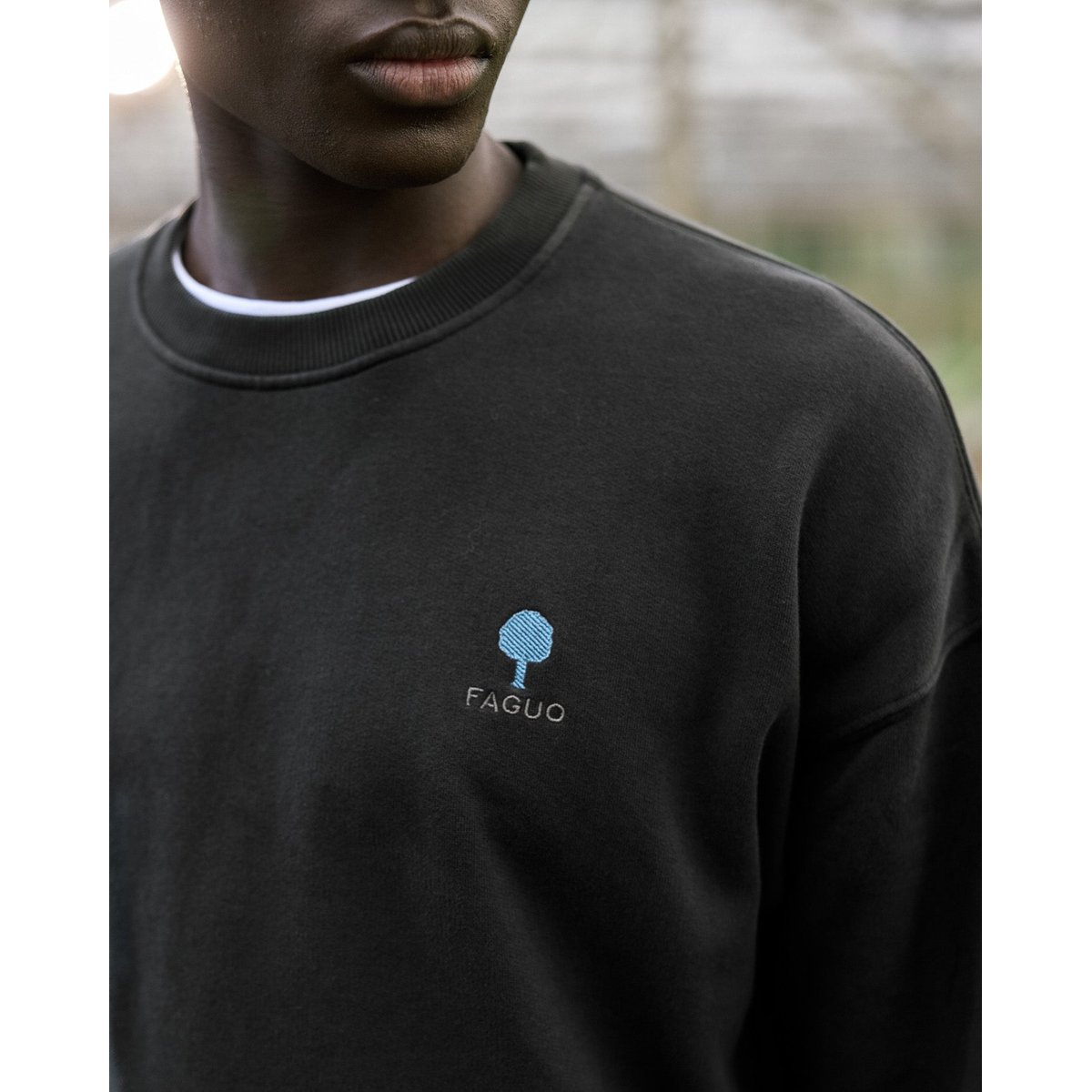Sweat coton FANGO noir, FAGUO