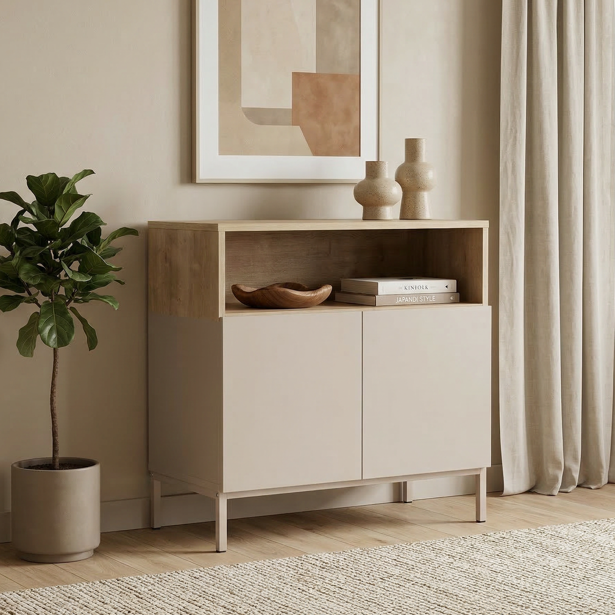 Petit buffet 2 portes 1 niche - OLIVER cashmere, CALICOSY