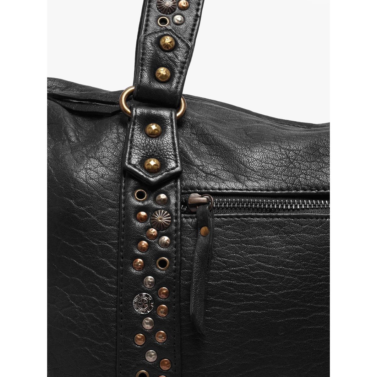 Sac porté épaule Brooklyn cuir black, BASILIC PEPPER