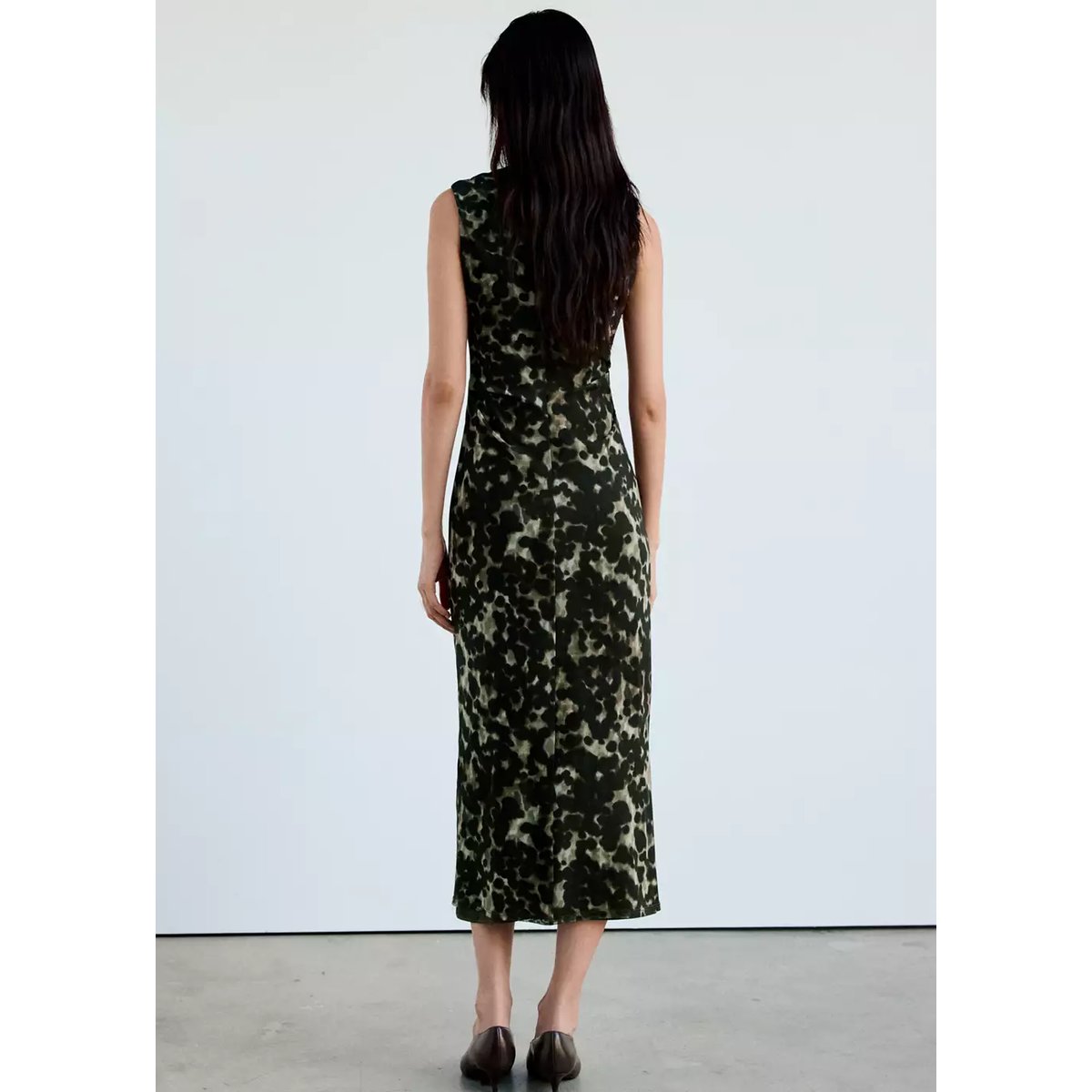 Robe en maille imprimée gris, MANGO