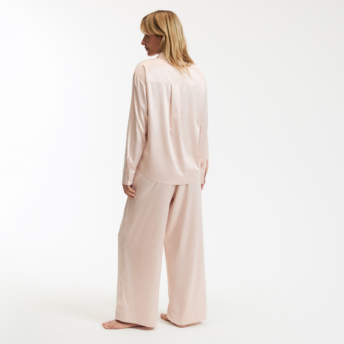 Pigiama in satin rosa nude, LA REDOUTE COLLECTIONS