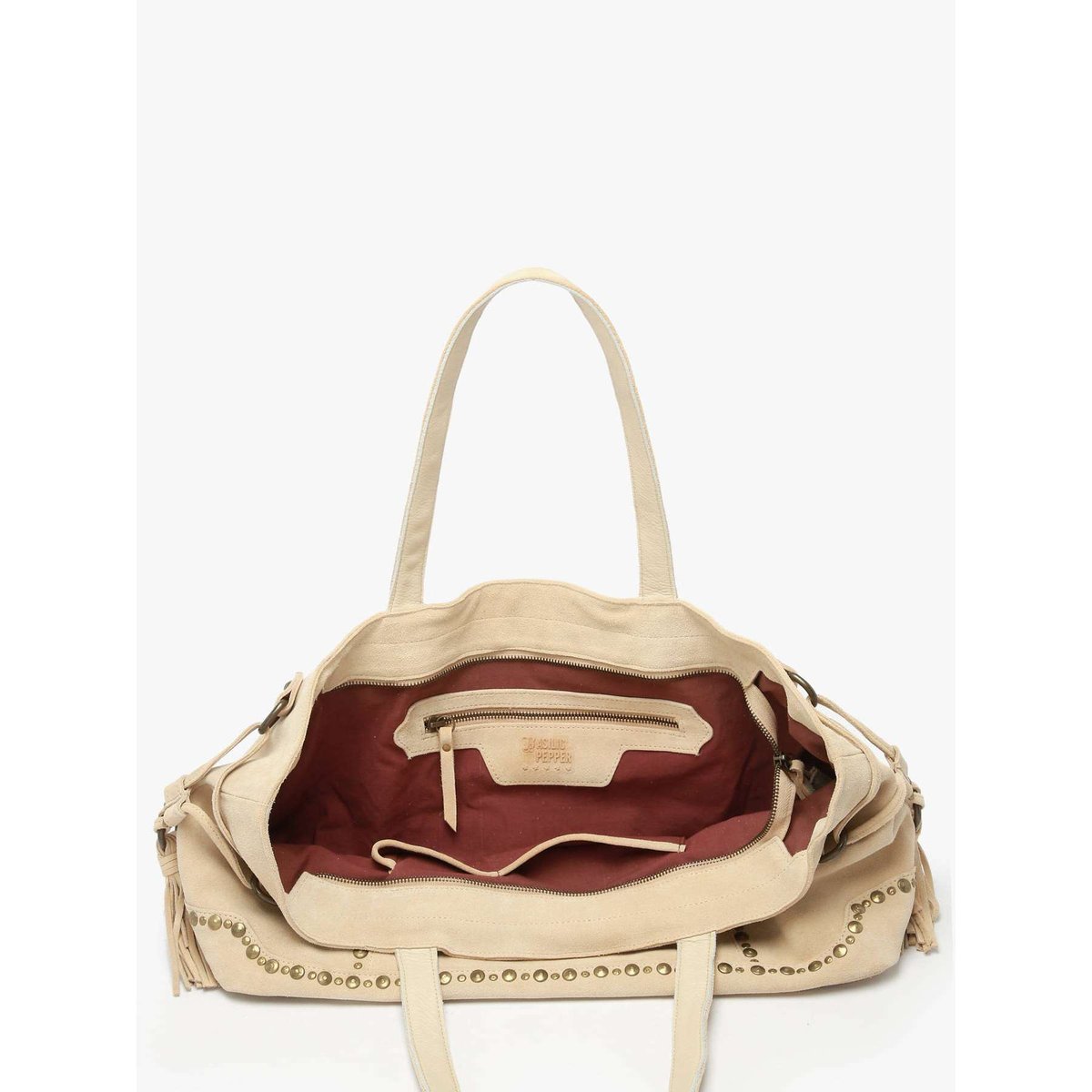 sac porté épaule Houston cuir new beige, BASILIC PEPPER