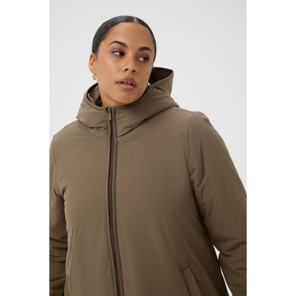 Manteau gris bungee cord, KAFFE CURVE