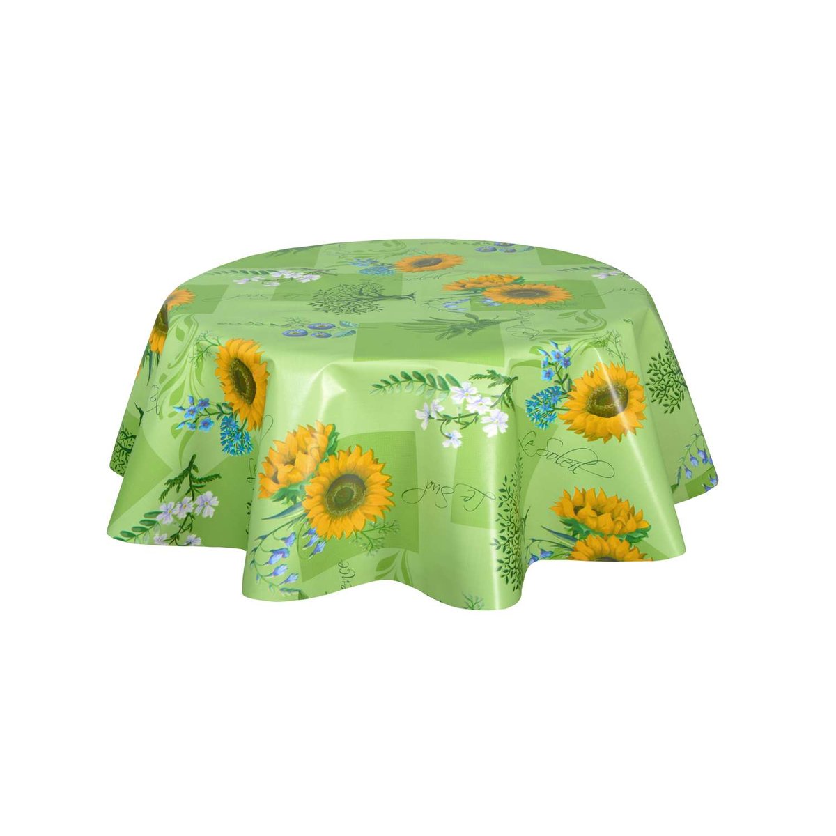 Nappe en toile cirée ronde grand format GAP vert, TOILINUX