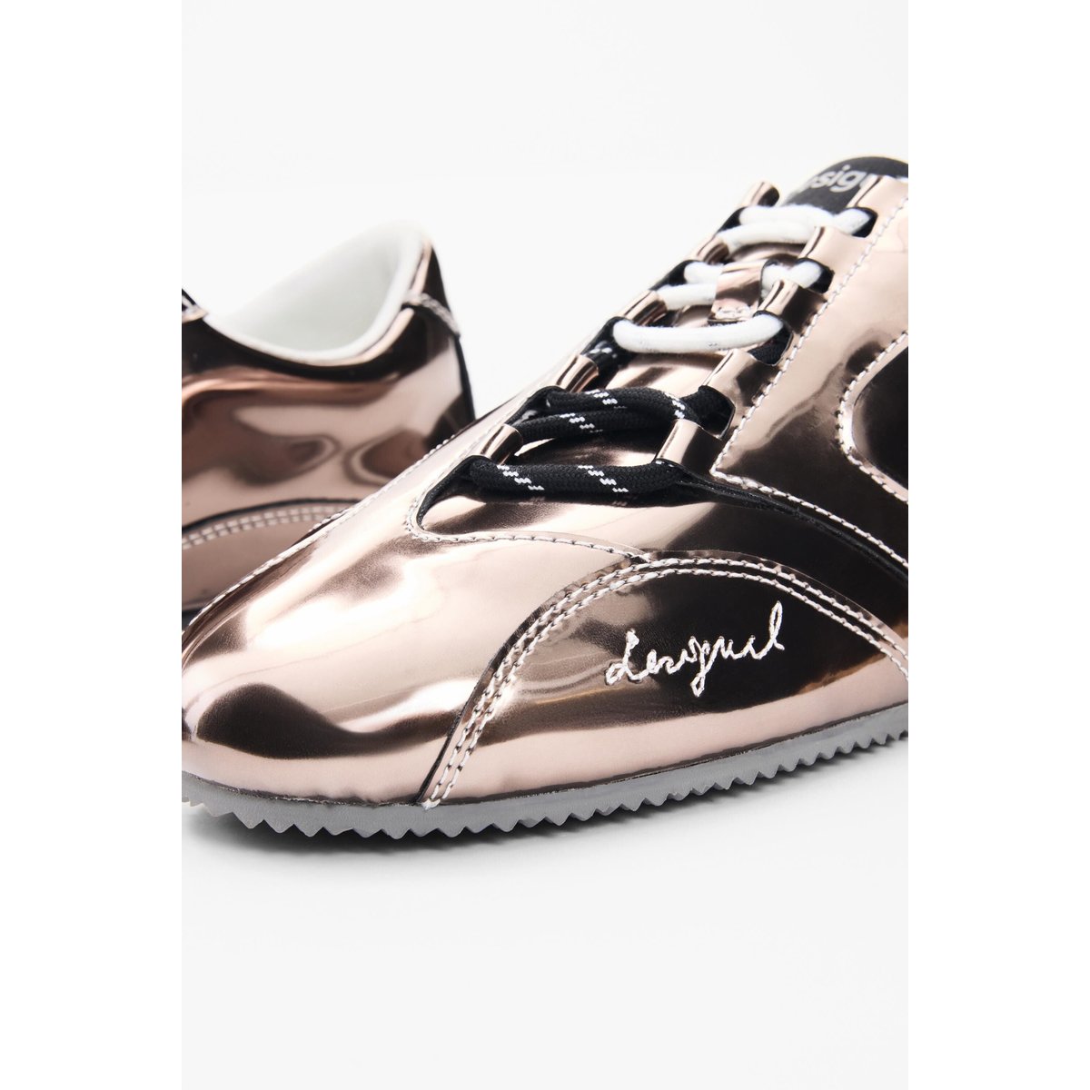baskets effet cuir noir, DESIGUAL