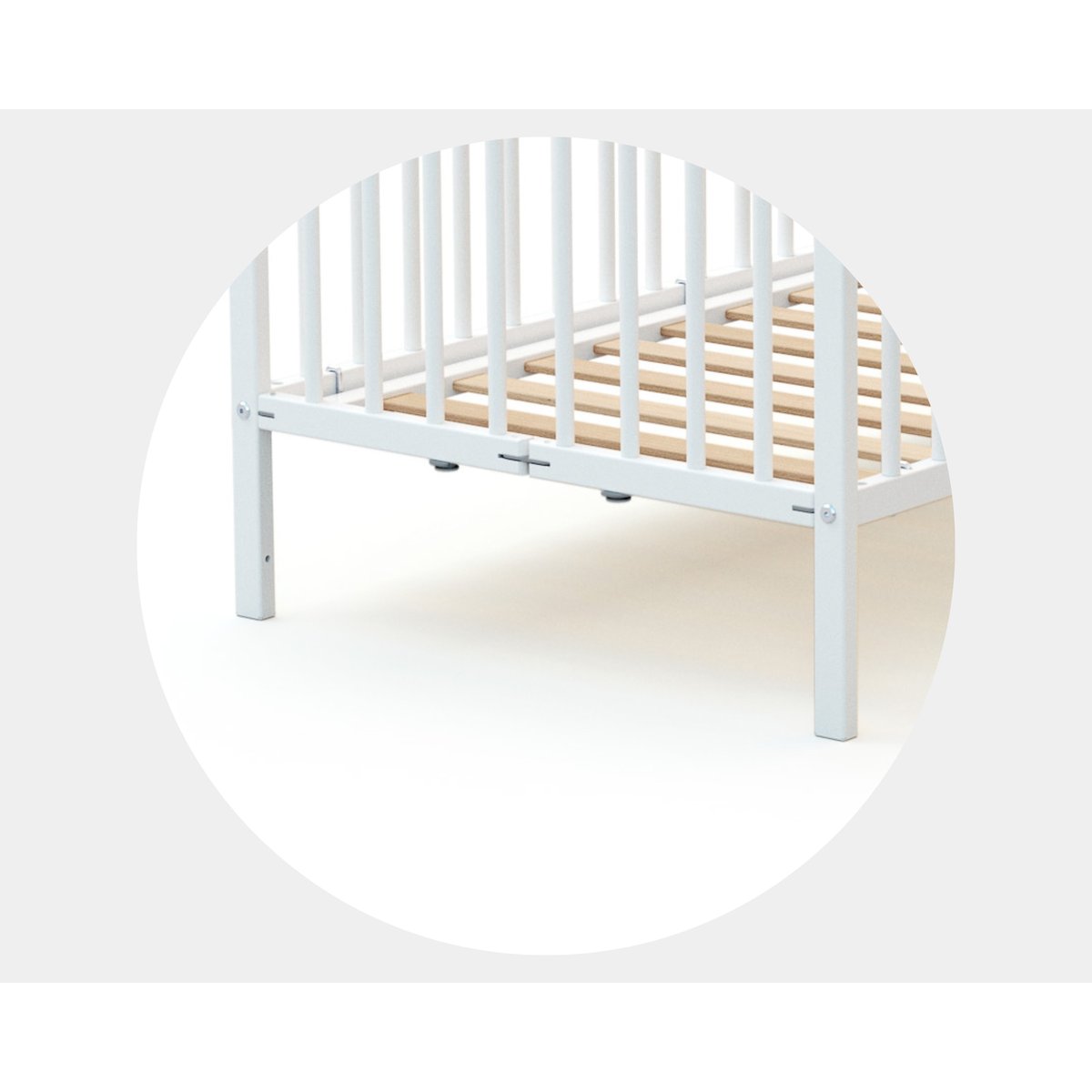 Lit bébé pliant en bois FLEX blanc, WEBABY