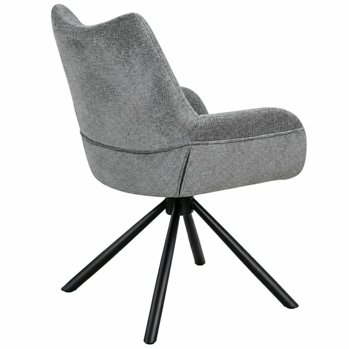 Chaise pivotante en tissu avec accoudoirs (lot de 2) IENA gris, PIER IMPORT