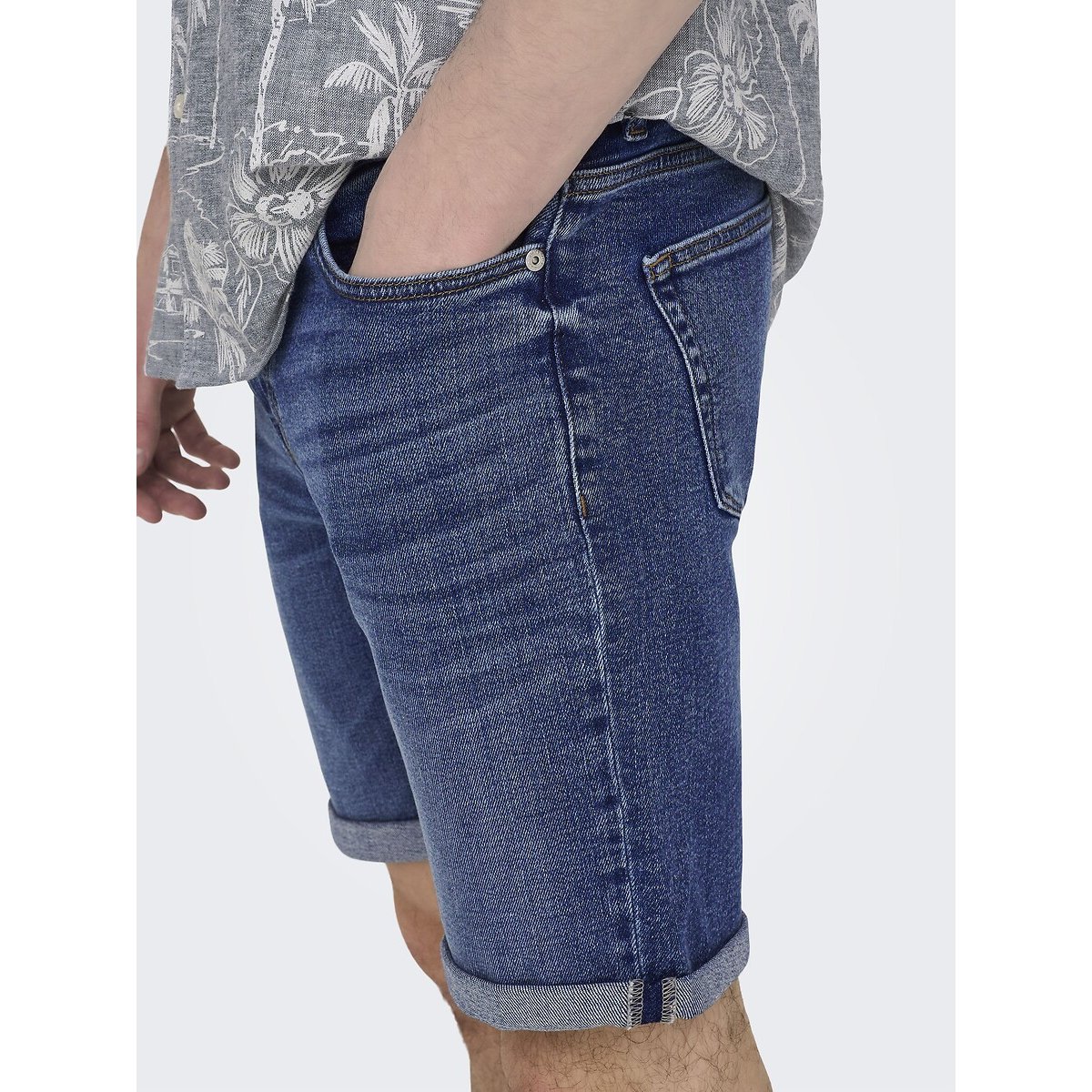 Short en jean bleu foncé, ONLY & SONS