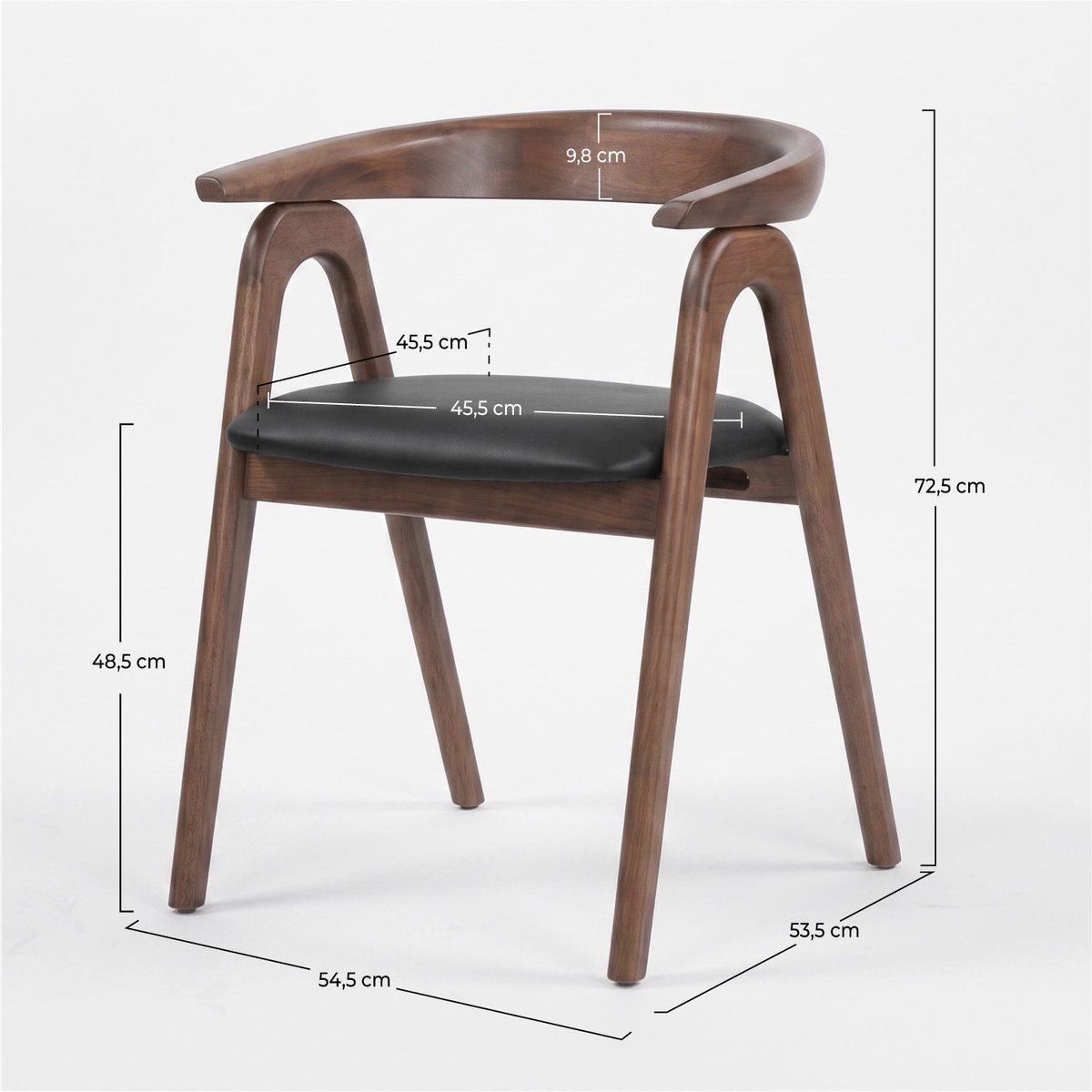 Chaise en cuir synthétique - HAWA marron, MAISON PAVANE