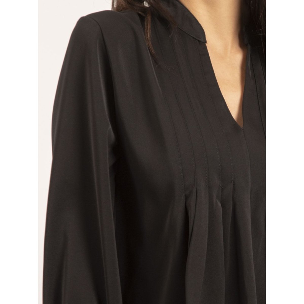 Blouse Plissée Oana noir, DONA LISA
