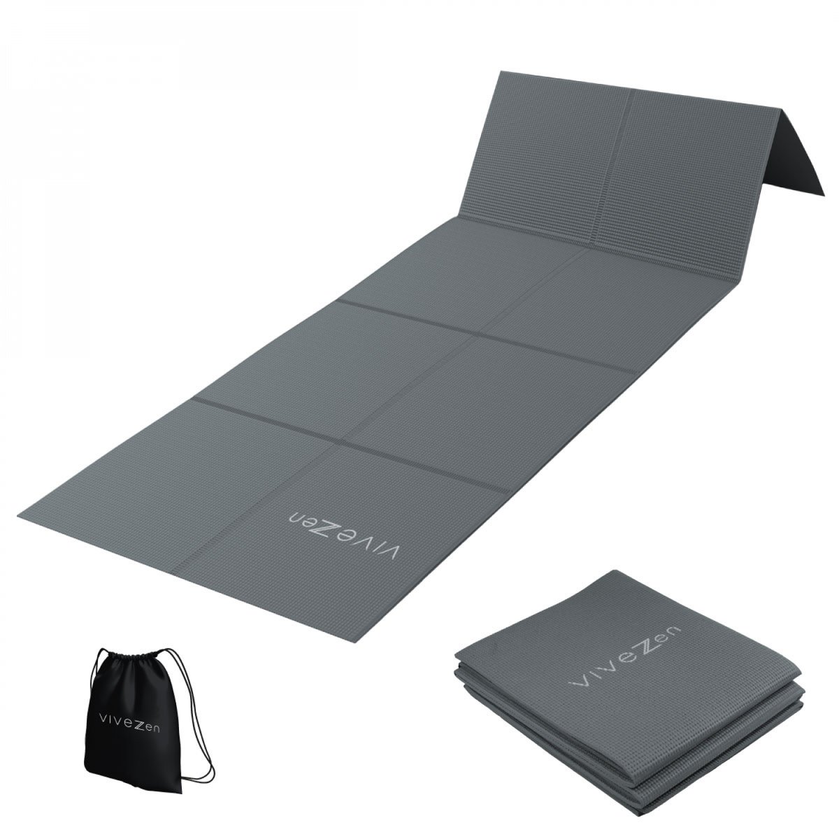 Tapis de yoga pliable gris, VIVEZEN