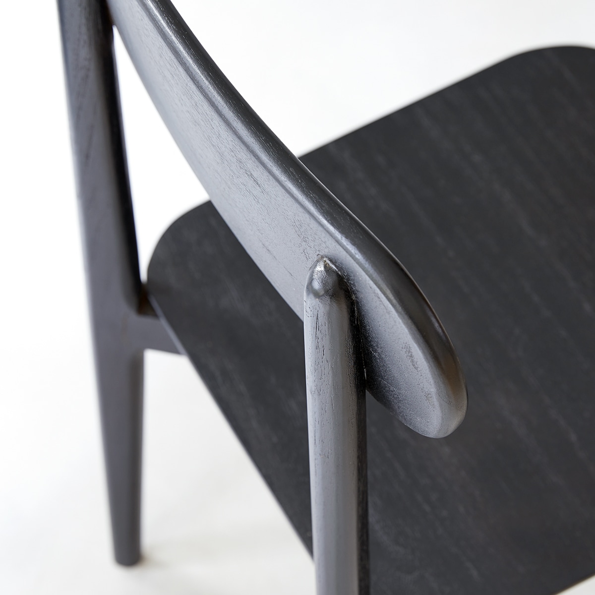 Chaise en Acajou massif, JONÀK noir, TIKAMOON