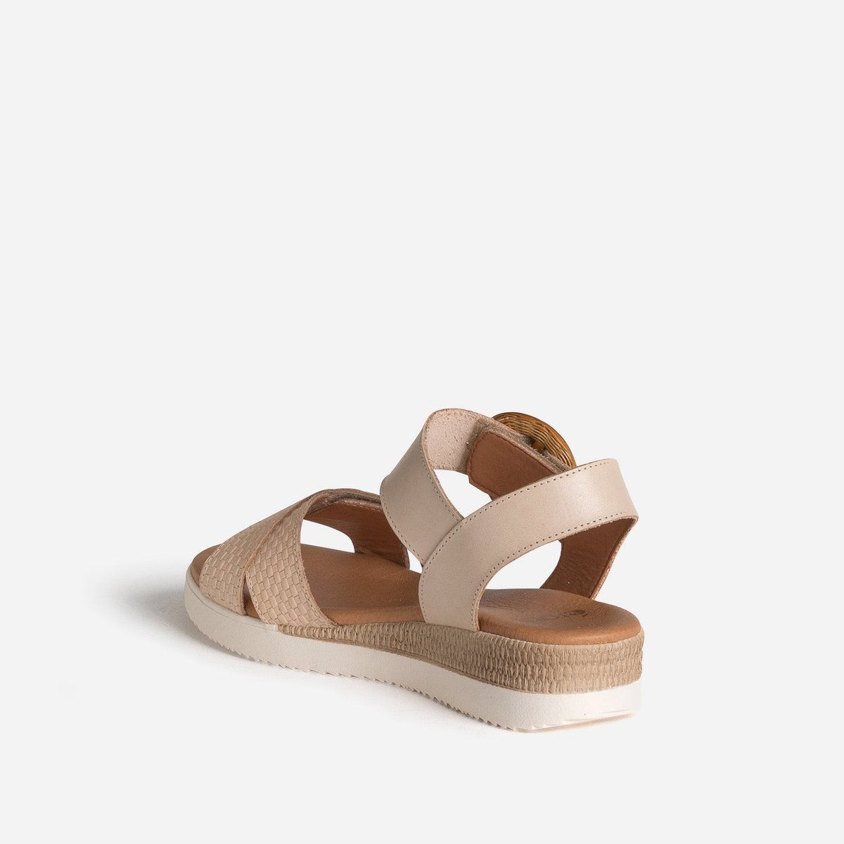 Sandale À Talon en cuir TASLIMETTE. beige, ERAM