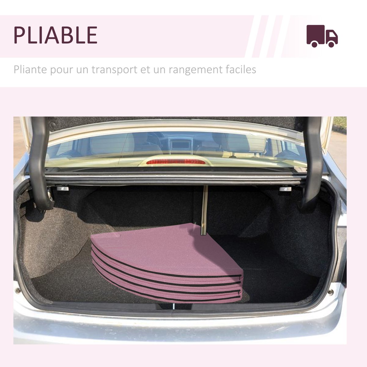 Tapis de protection pour pole dance Plastique rose, HOMCOM