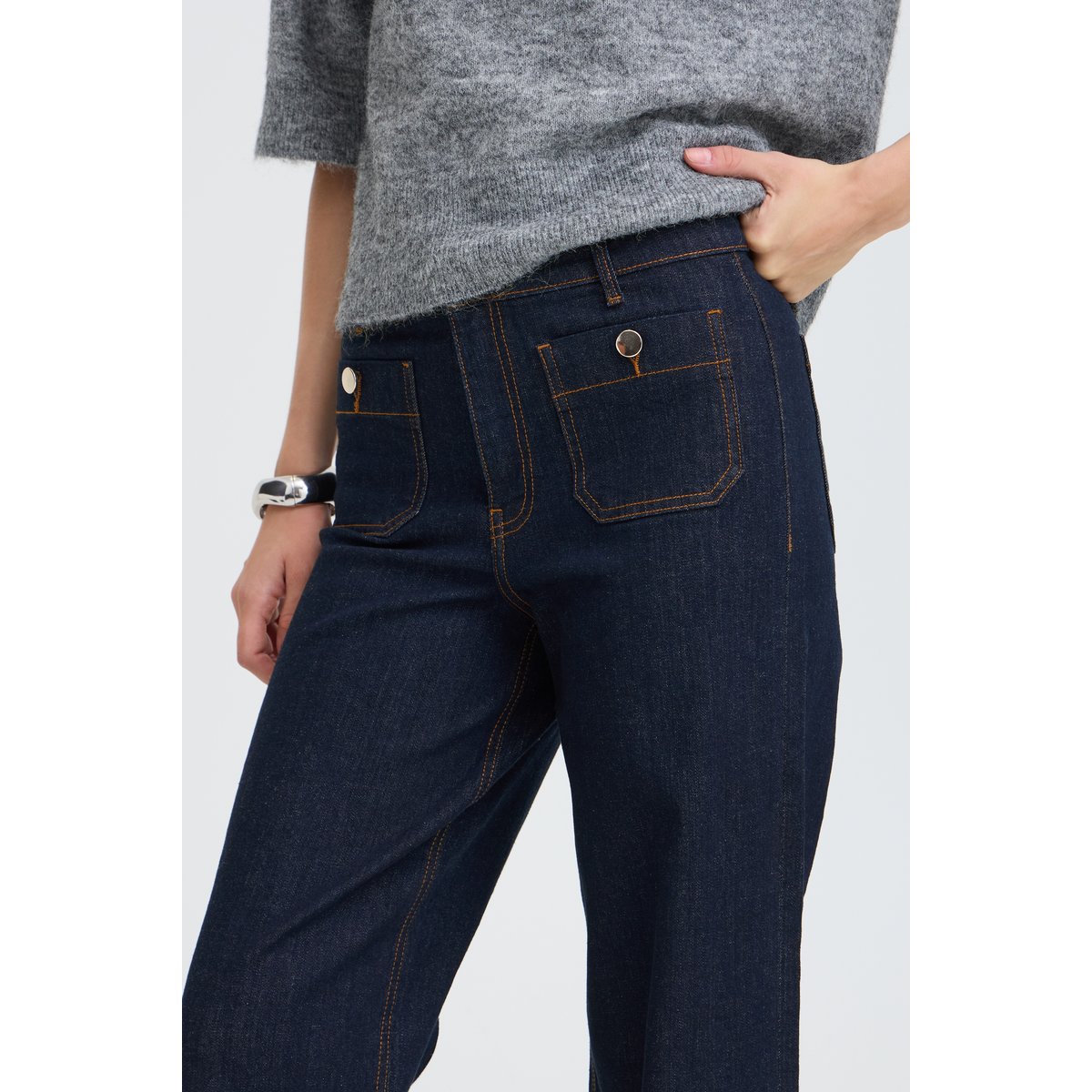 Jeans bleu rinse blue denim, B.YOUNG