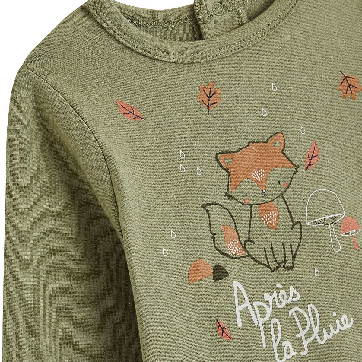 Lot de 2 t-shirts bébé manches longues Ginkgo vert, PETIT BEGUIN