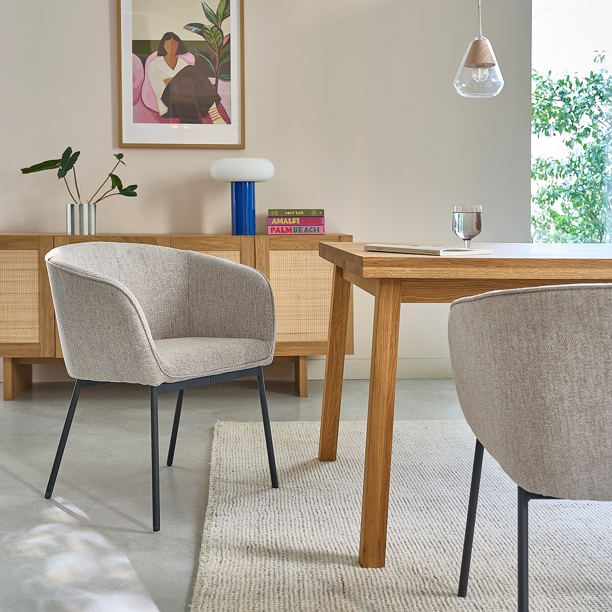 Fauteuil de table, Mitis beige chiné, LA REDOUTE INTERIEURS
