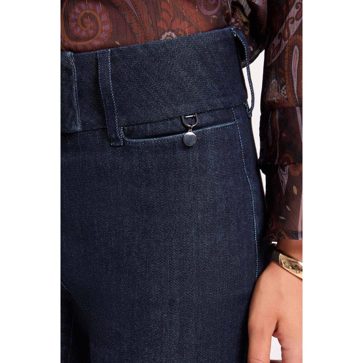 Jean bootcut ceinture bleu, MORGAN