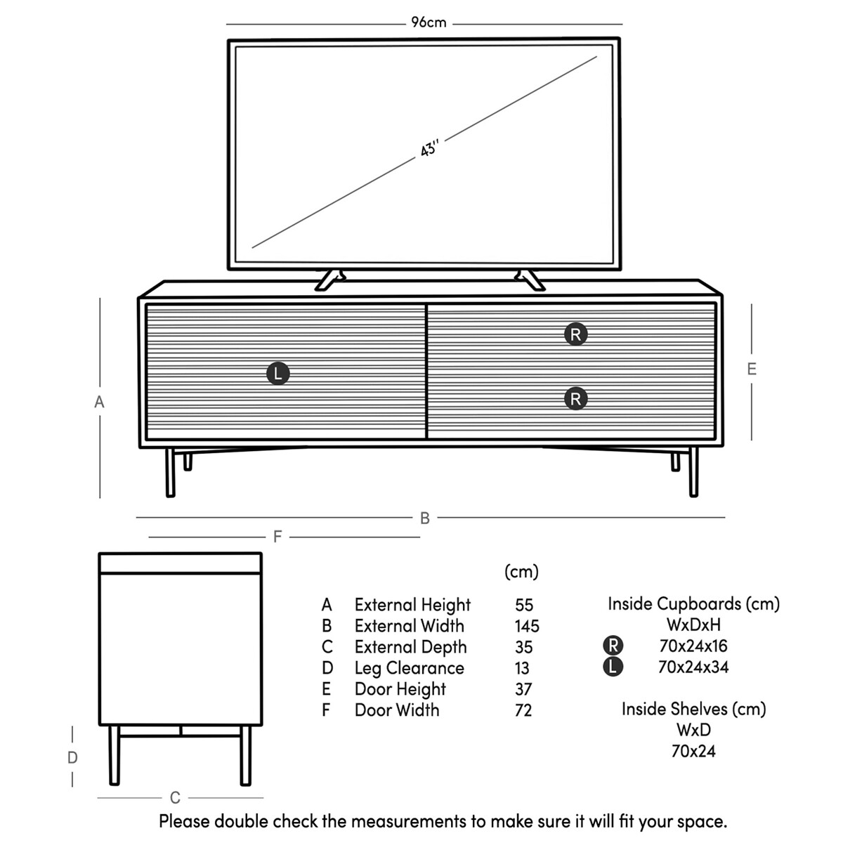 Weaving Acacia Wood 2 Door Media Unit dark acacia wood, SWOON