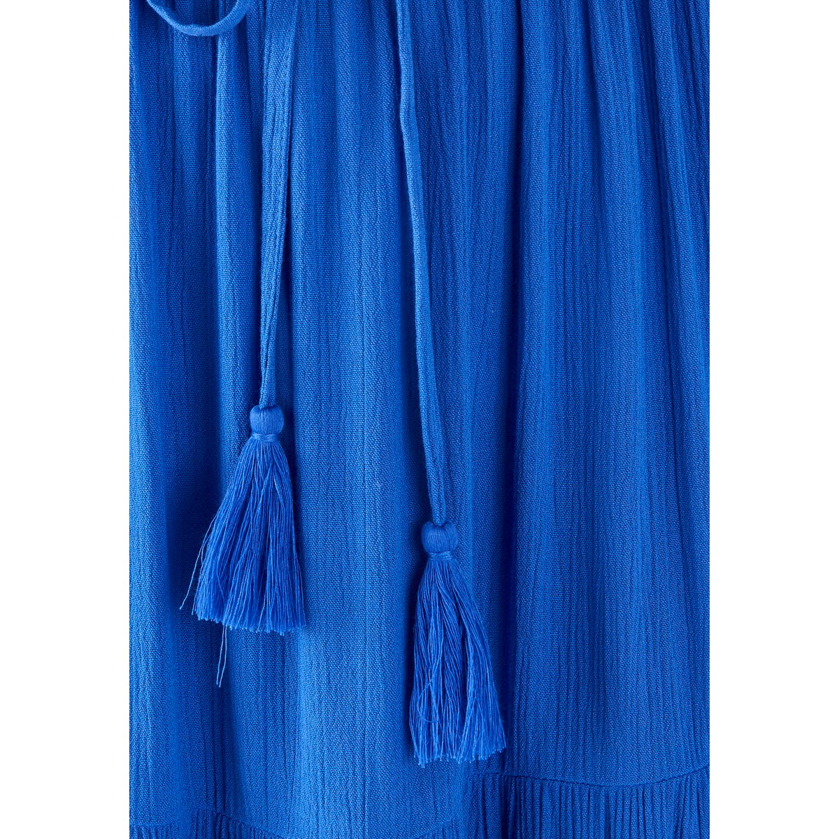 Jupe crépon pure viscose bleu porcelaine, DAMART
