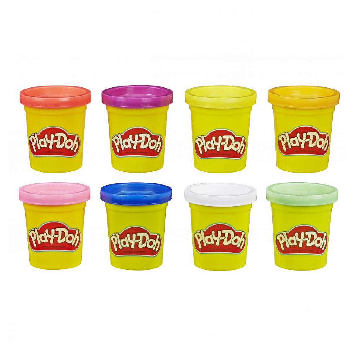 8 pots arc-en-ciel multicolore, PLAY DOH