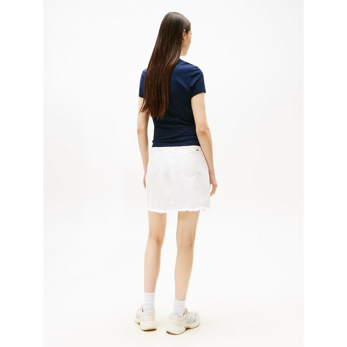 Crew Neck T-Shirt with Short Sleeves navy blue, TOMMY JEANS