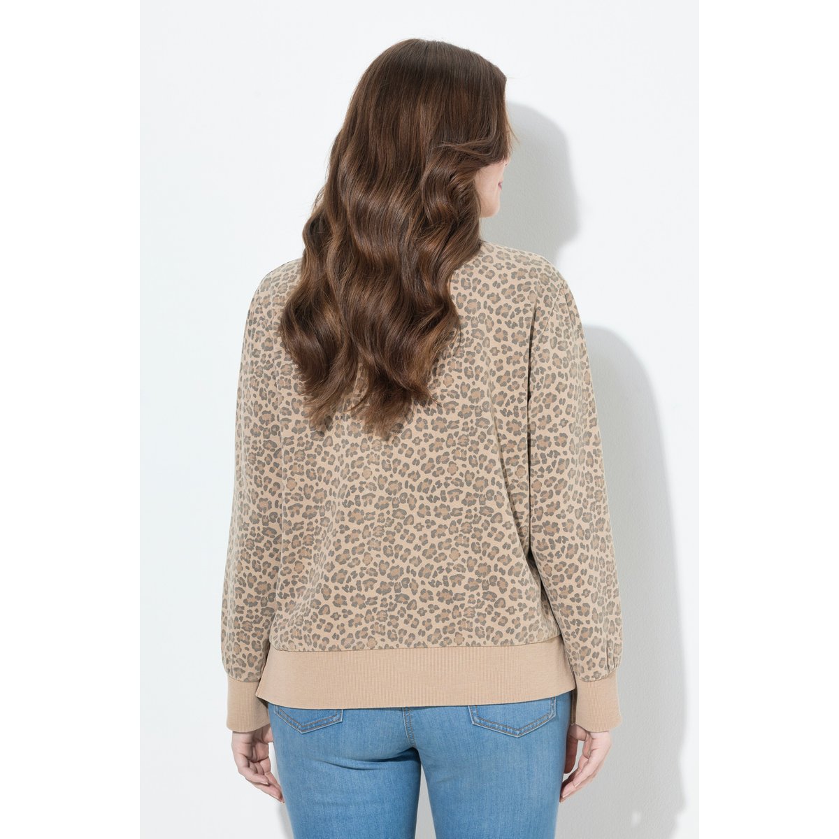 Blouson en molleton motif léopard caramel, ULLA POPKEN