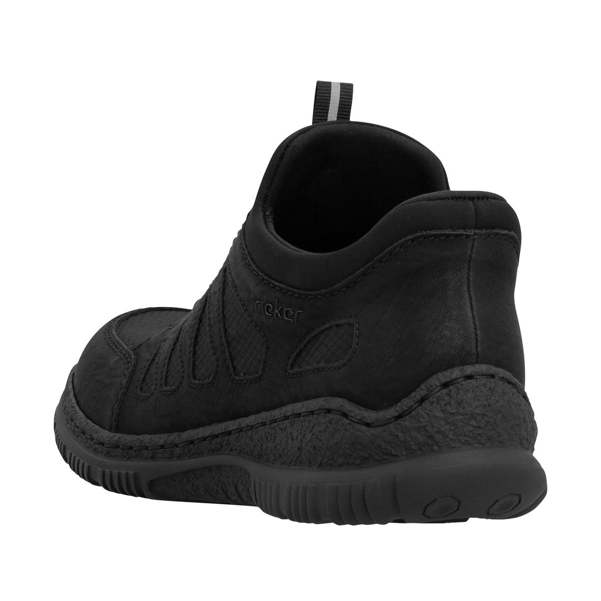 Sneakers noires à talon plat pourvues d'une fermeture élastiquée noir, RIEKER
