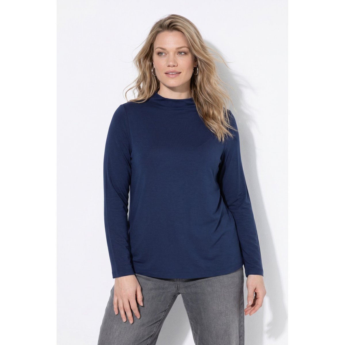 T-shirt, coupe Slim Fit marine, ULLA POPKEN