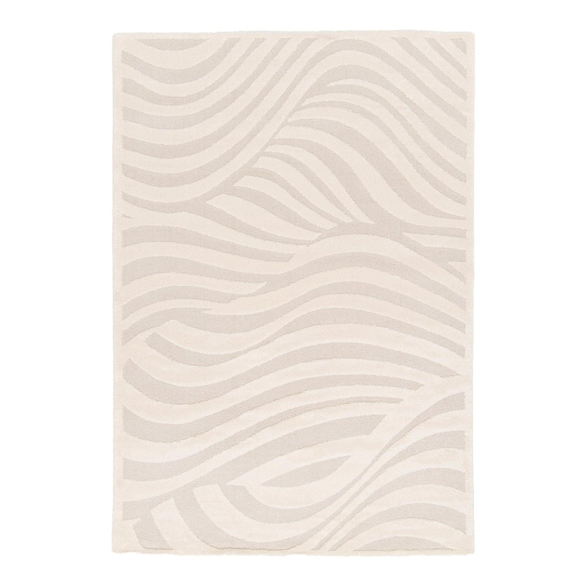 Tapis avec effet relief doux et confortable WAVE blanc pur, AFK LIVING