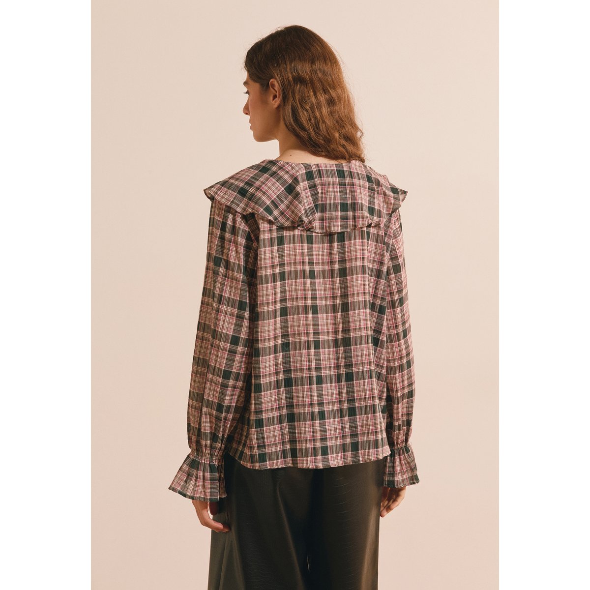 Blouse en coton à carreaux BROOKE CRX vert sapin, ETAM