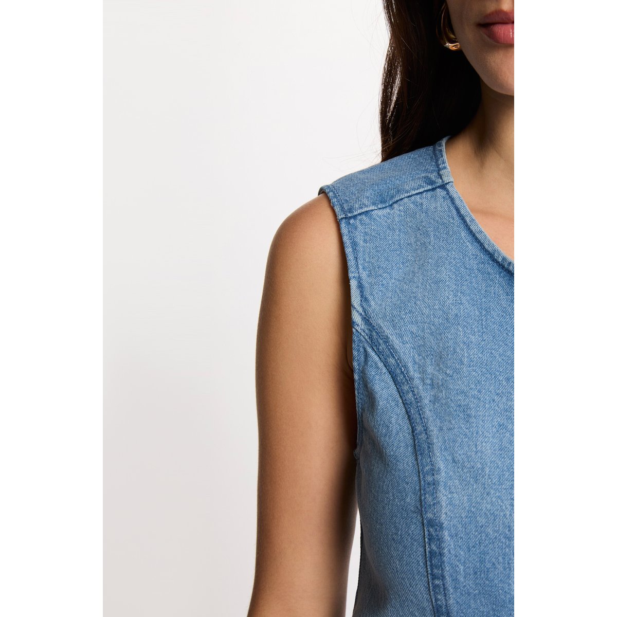 Gilet sans manches denim double stone, MORGAN