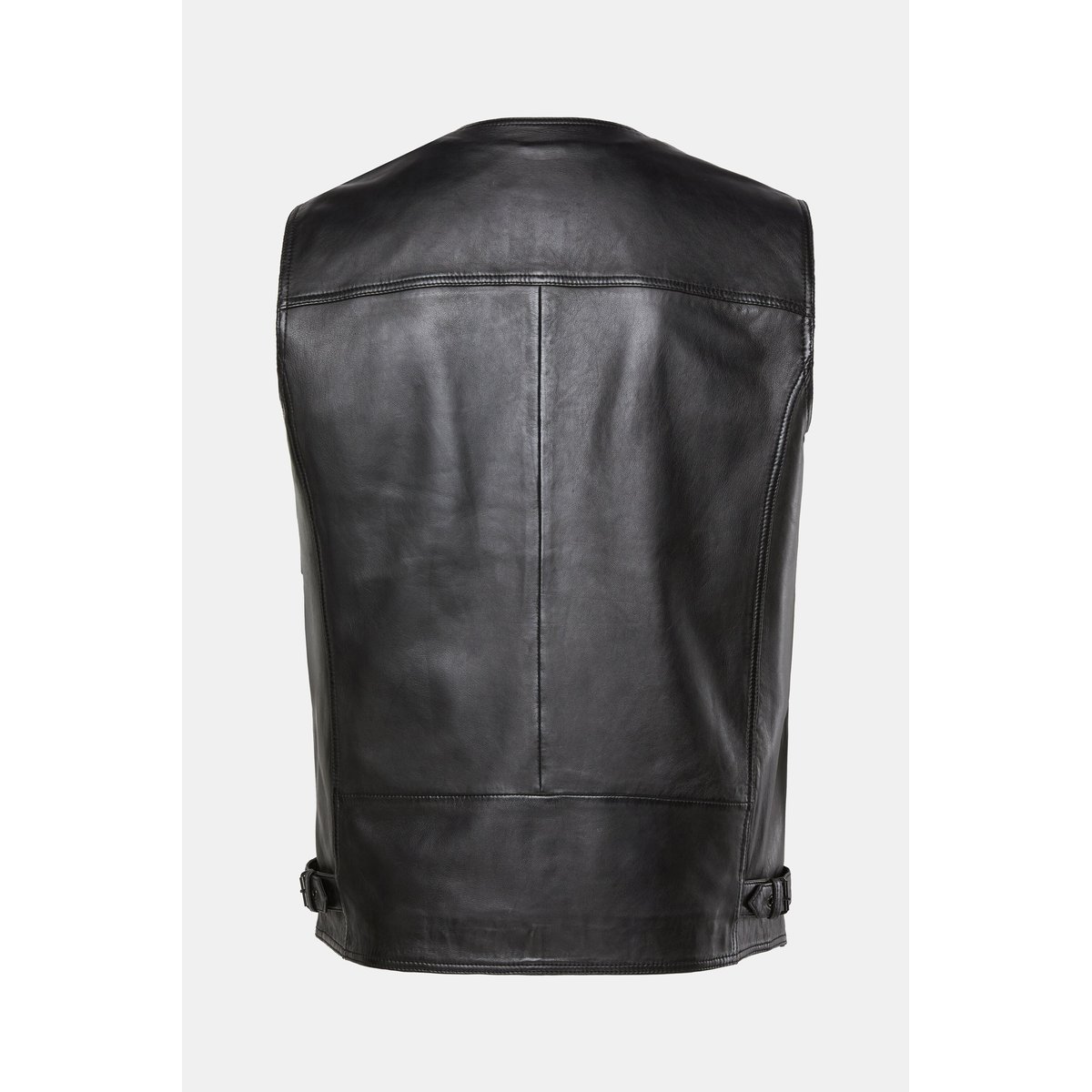 Gilet en cuir d'agneau nappa noir, JP1880