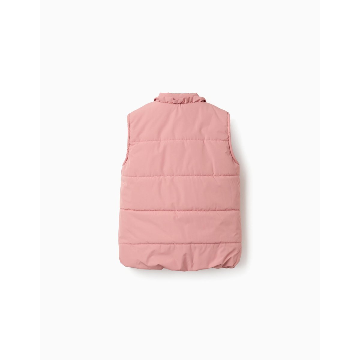 Doudoune sans manches avec doublure en polaire et volants rose, ZIPPY