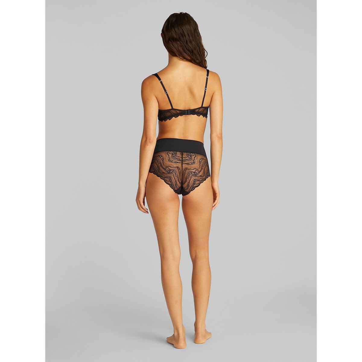 Culotte haute Sensual Stretch Lace noir, CALVIN KLEIN UNDERWEAR