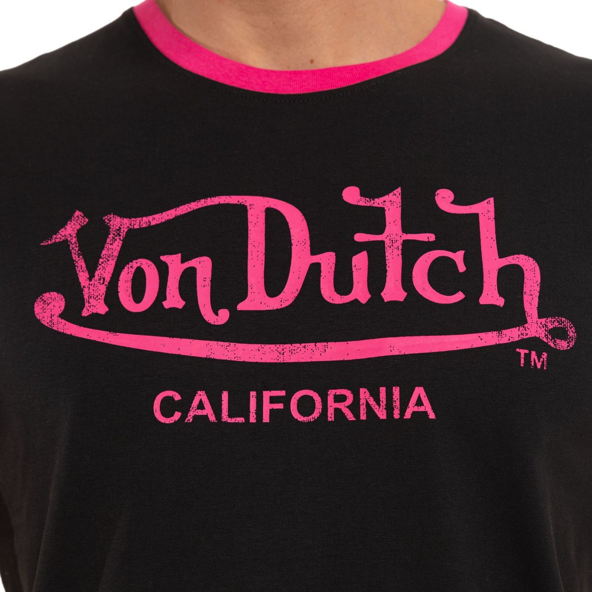 Tee shirt coton BLAST rose/noir, VON DUTCH