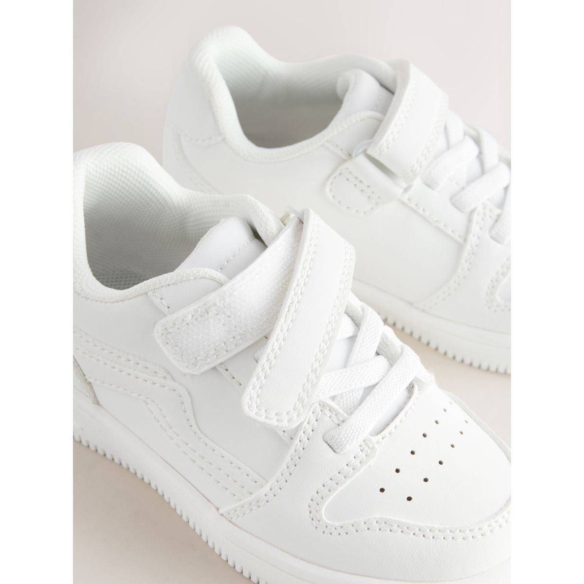 Baskets élastiques à lacets et scratch blanc, NEXT