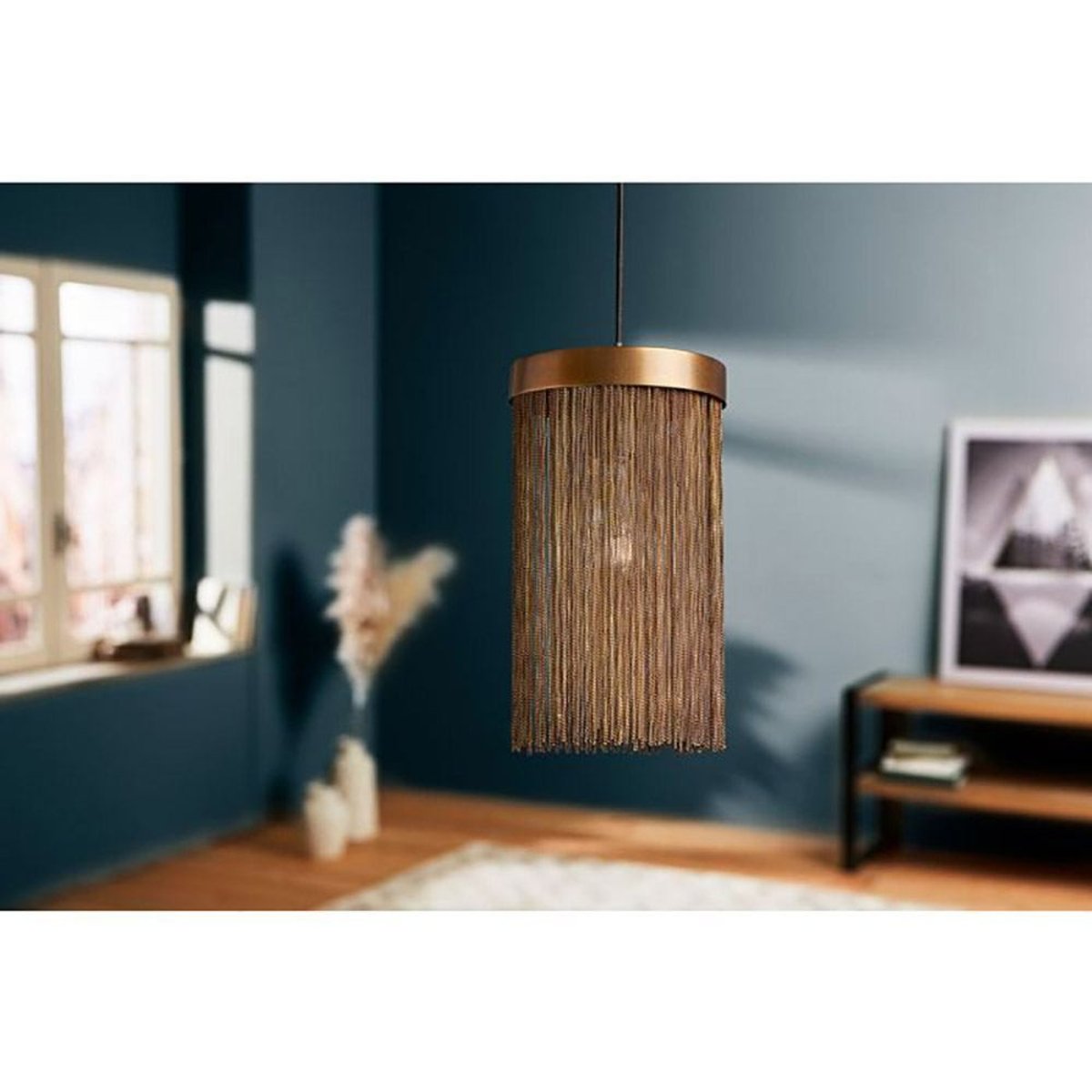 Suspension métal bronze Daya D15 jaune, DECORATIE