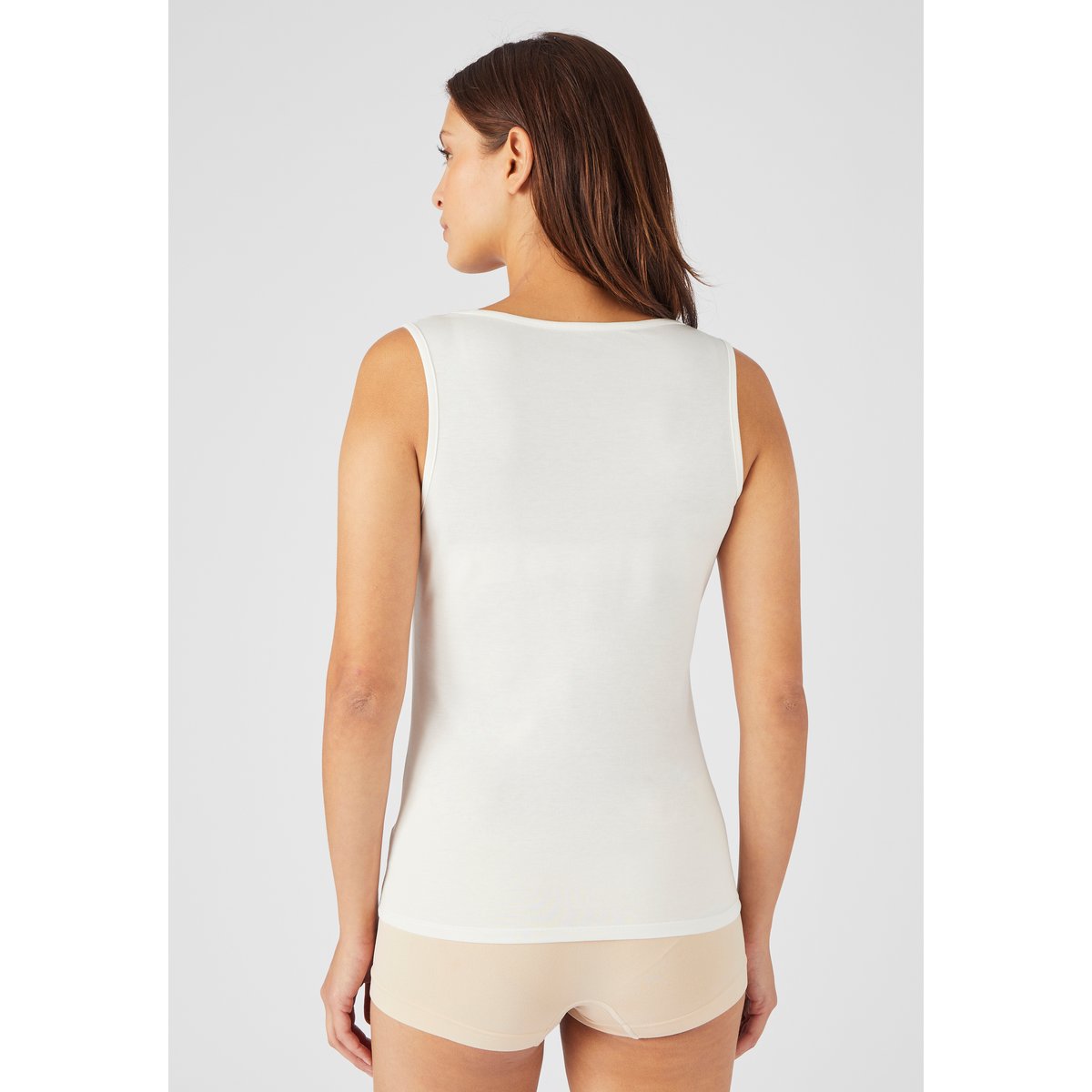 Débardeur Climatyl col V dentelle blanc cassé, DAMART