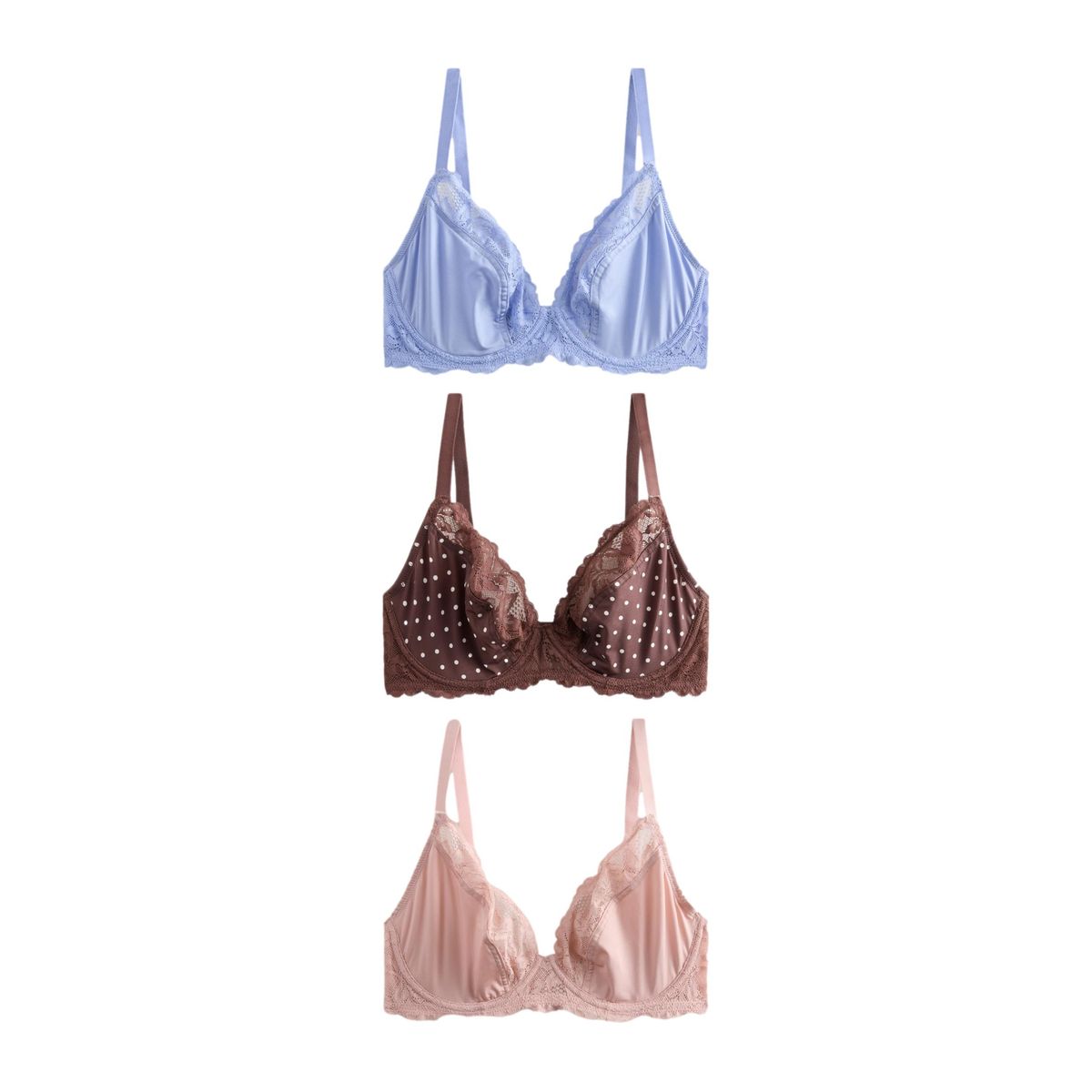 Soutiens-gorge, lot de 3 tache chocolat/rose/bleu, NEXT