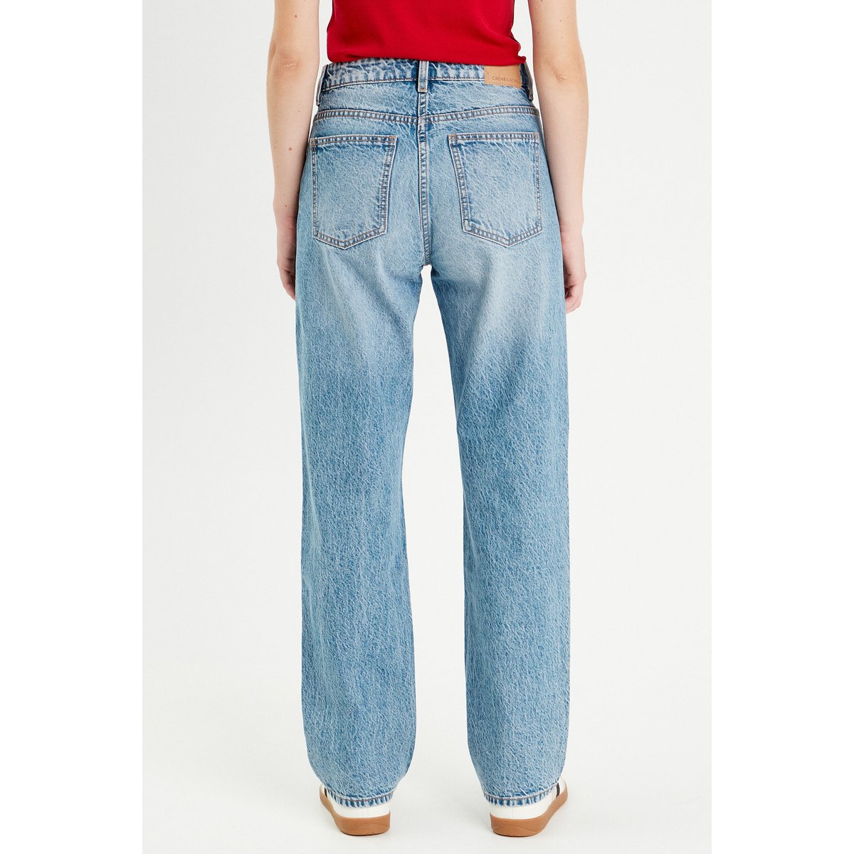 Jeans droit 5 poches denim double stone, CACHE CACHE