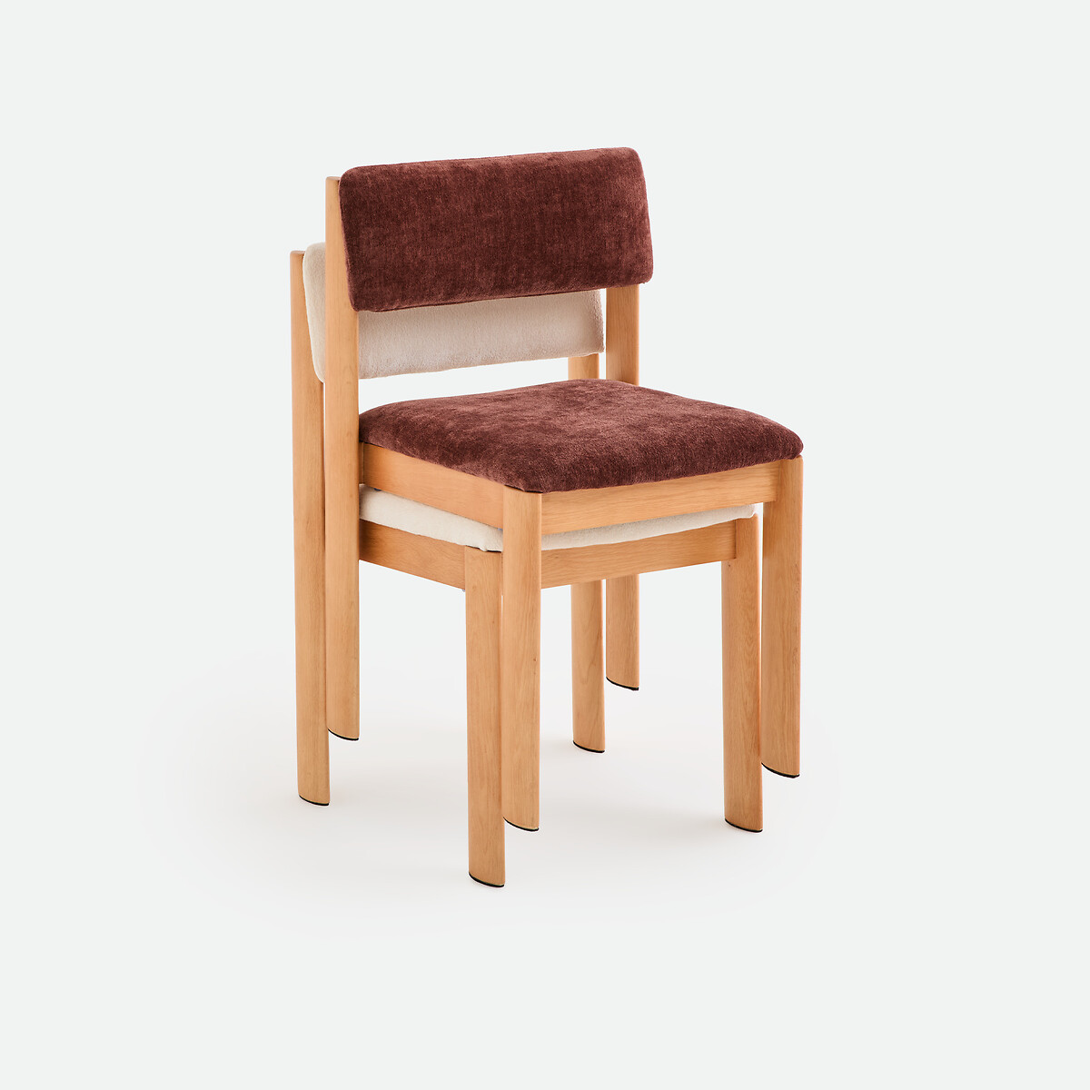 Silla de tela texturizada, OLIVER roble/burdeos, LA REDOUTE INTERIEURS