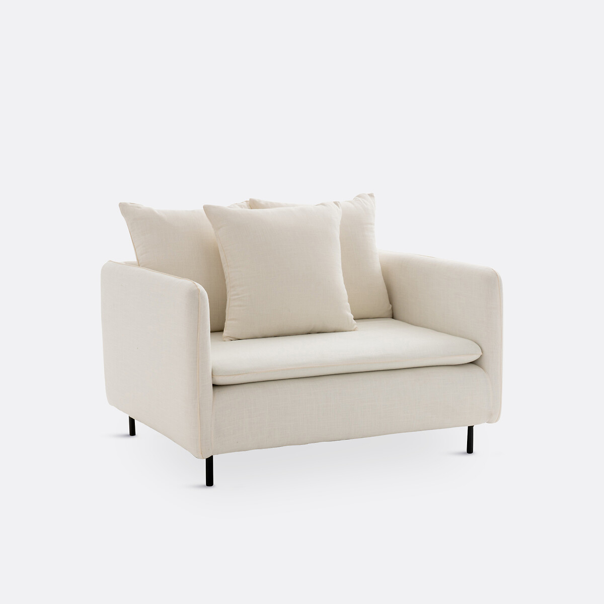 Fauteuil XL lin/viscose, Ivete ivoire, LA REDOUTE INTERIEURS