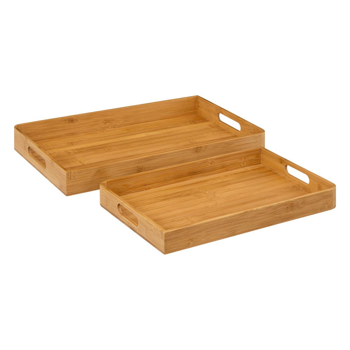 Lot de 2 plateaux de service BAMBOU beige, 5FIVE SIMPLY SMART