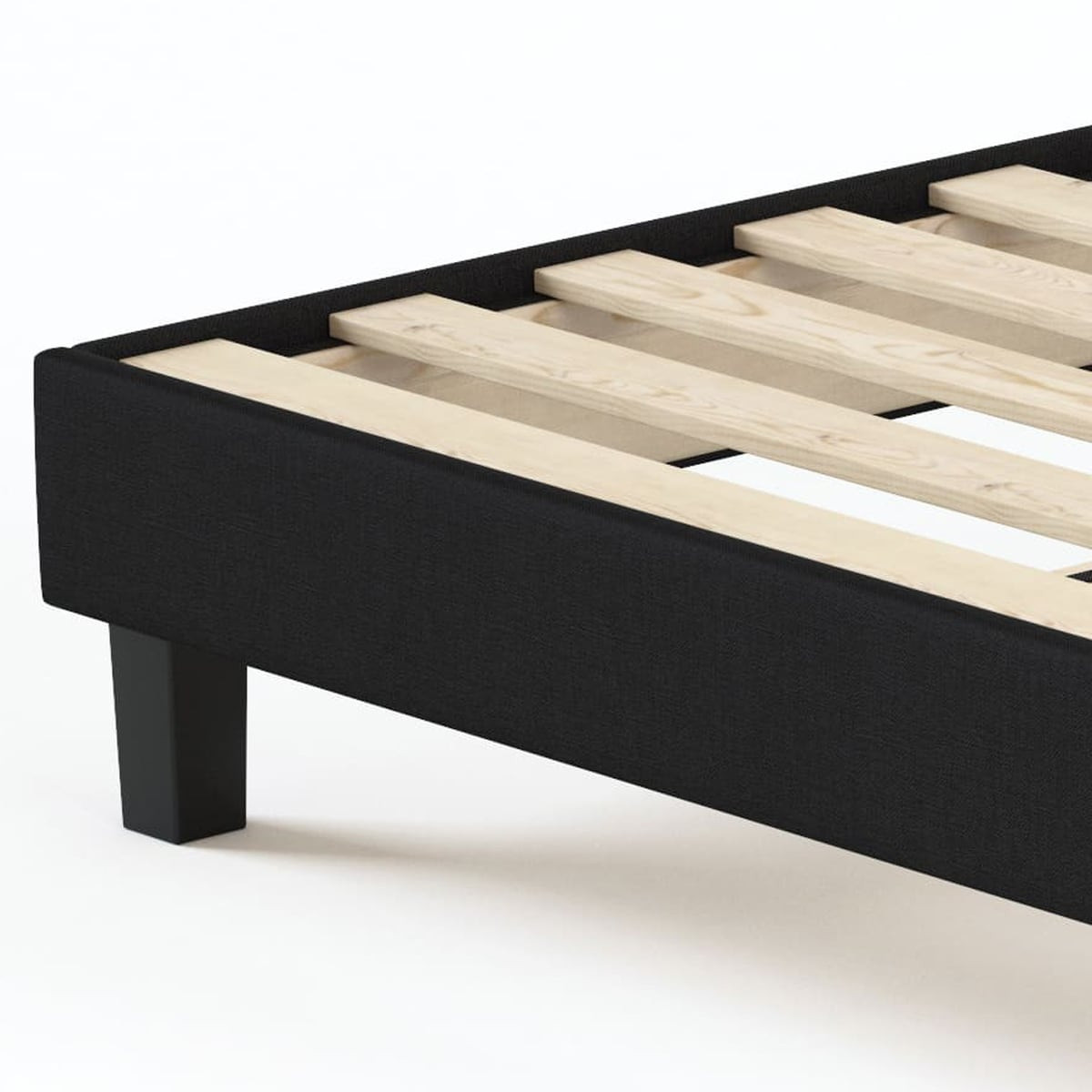 Lit adulte en tissu - AXEL noir, HOMIFAB