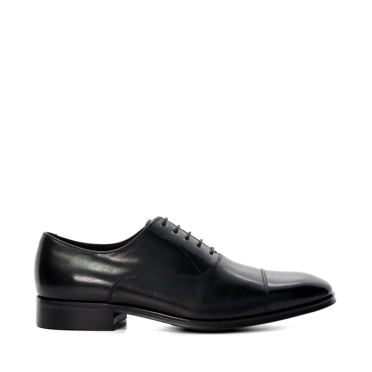 Chaussures à lacets Oxford en cuir coupe large - SOLVER Wide Fit black-leather, DUNE LONDON
