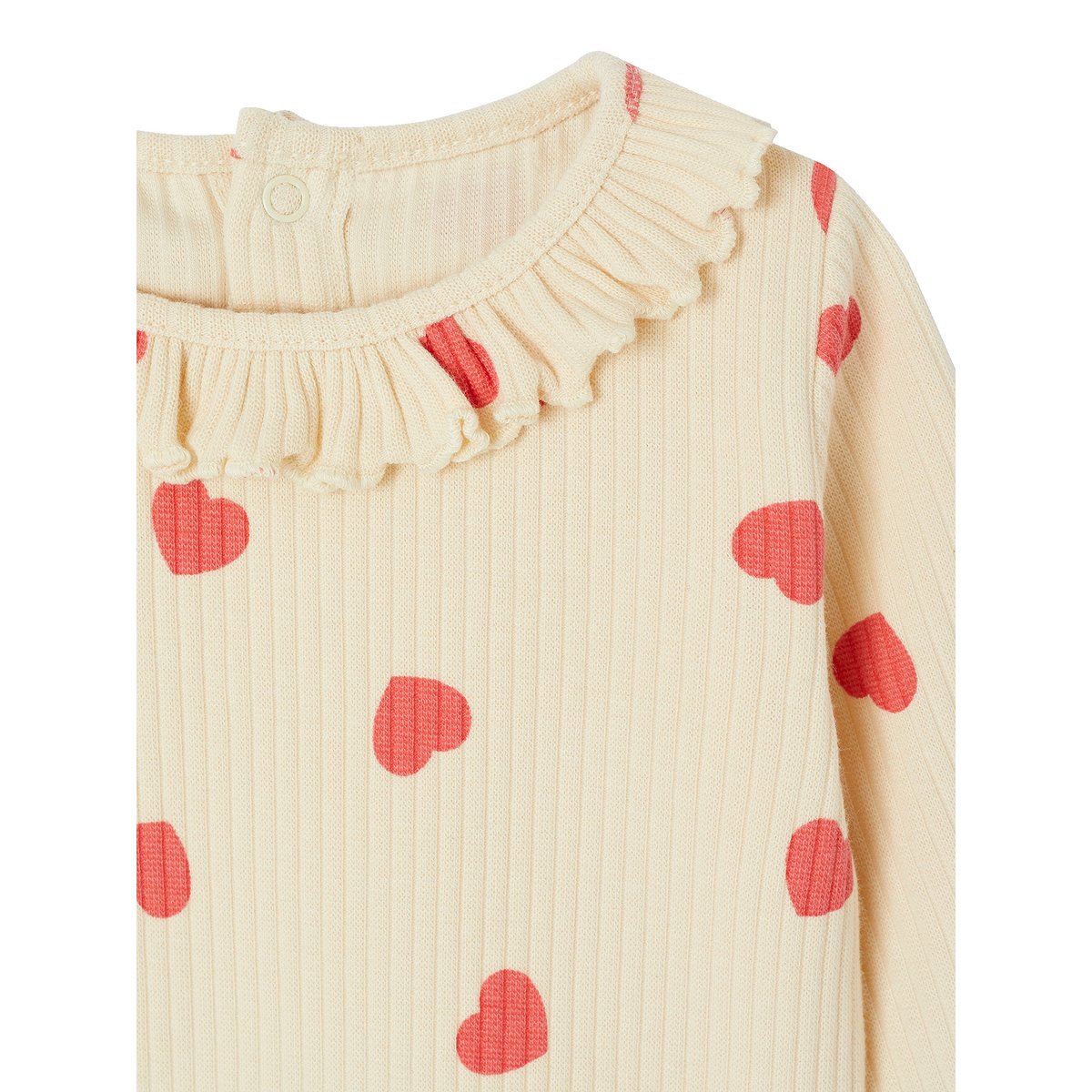 T-shirt imprimé de petits coeurs vanille, VERTBAUDET