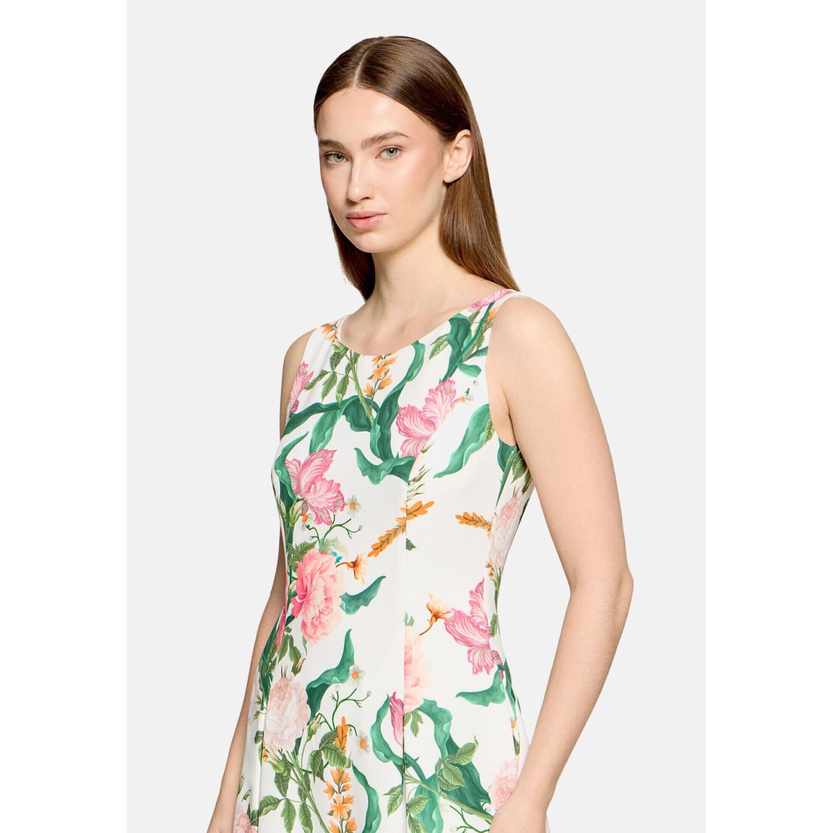 Robe à fleurs à plis creux cream/rosé, VERA MONT